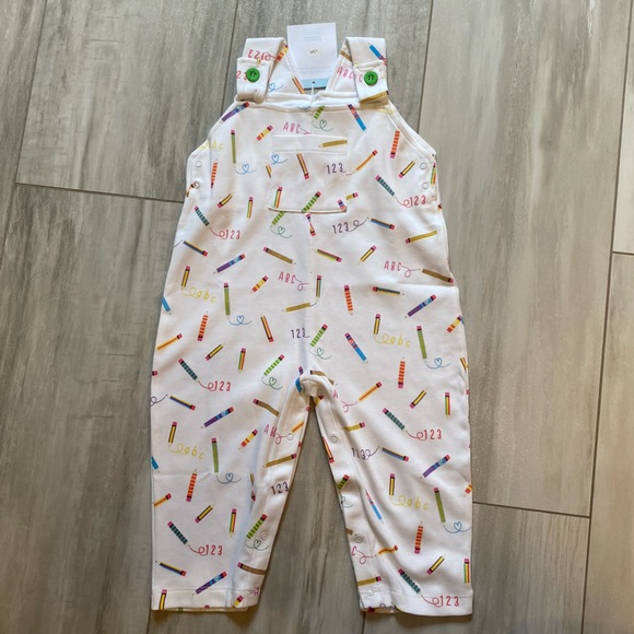 bella bliss Other - NWT Bella Bliss Pima Back to School Cotton Overalls with Colorful Pencils, 12M